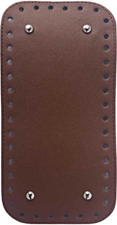 Ritzz Faux Leather Bag Base Rectangle Dark Brown 25X12CM 