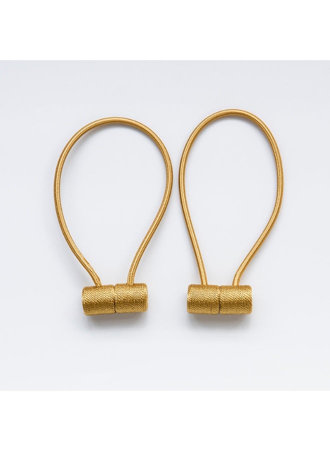Curtain Tiebacks Clips VS Strong Magnetic Tie Band Home Office Decorative Drapes Weave Holdbacks Holders European for Blackout Sheer Window Treatment (2PCS, Gold Bright) - Image 1