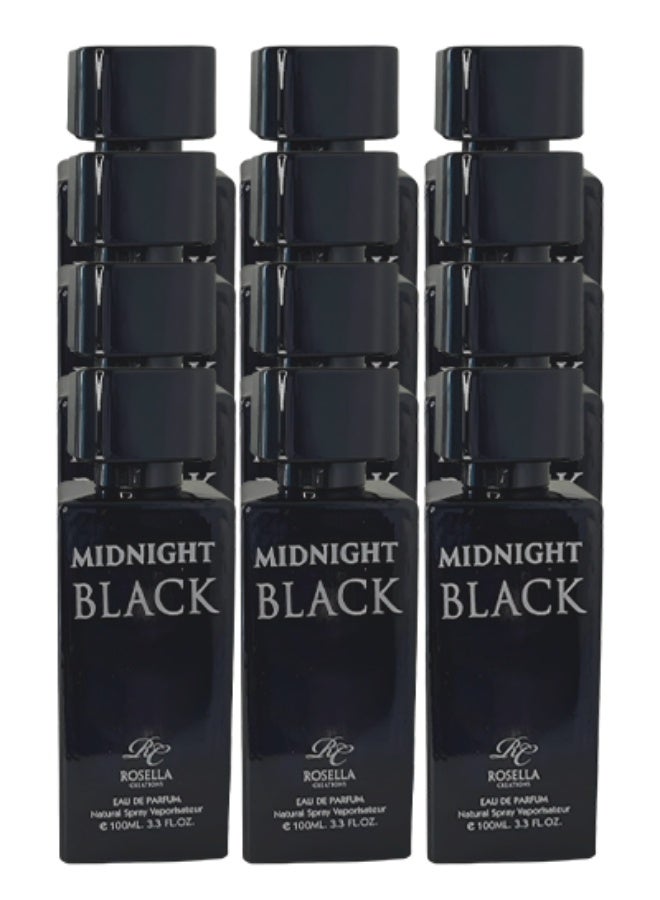 روزيلا 12 قطع عطر ميدنايت بلاك للنساء 100 مل - Image 1