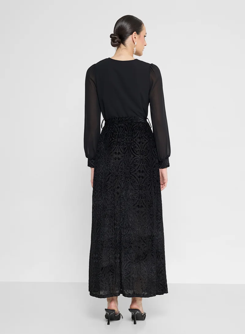 Khizana Puff Sleeved A-line Dress