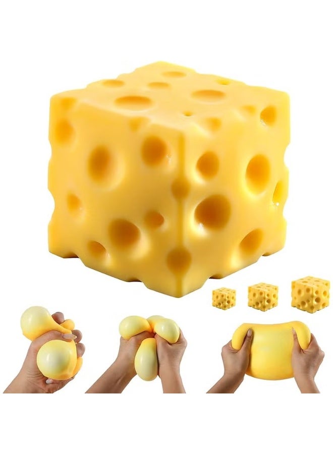 ATRJSZ Yellow Big Cheese Squishy, Giant Cheese Squishys, Rebounding Sensory Fidget Toy, Soft Novelty Toy for Adults & Kids, Slow Rising, Extra Soft (10cm) - Image 1