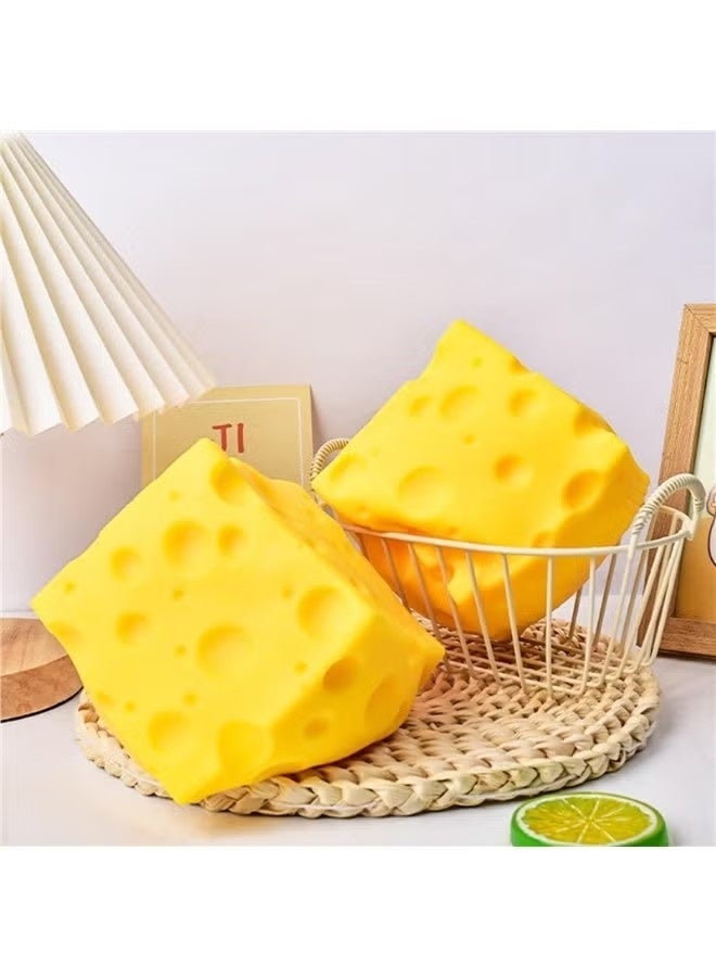 ATRJSZ Yellow Big Cheese Squishy, Giant Cheese Squishys, Rebounding Sensory Fidget Toy, Soft Novelty Toy for Adults & Kids, Slow Rising, Extra Soft (10cm) - Image 3