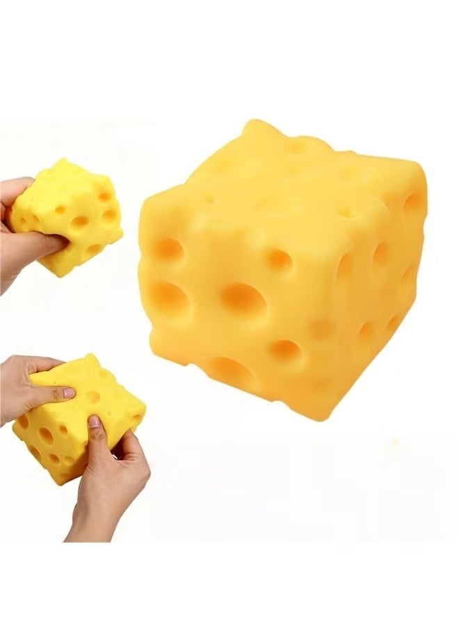 ATRJSZ Yellow Big Cheese Squishy, Giant Cheese Squishys, Rebounding Sensory Fidget Toy, Soft Novelty Toy for Adults & Kids, Slow Rising, Extra Soft (10cm) - Image 4