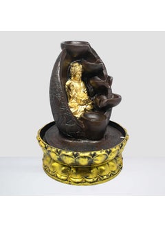 SPLICE SPLICE Resin Buddha Water Fountain with LED Light 3Tier Indoor Water Fountain for Home Decor Gift Office Decoration  - Image 3