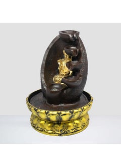 SPLICE SPLICE Resin Buddha Water Fountain with LED Light 3Tier Indoor Water Fountain for Home Decor Gift Office Decoration  - Image 4