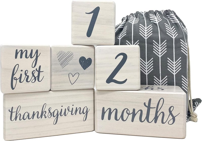 Pondering Pine Baby Milestone Blocks Set - Image 1