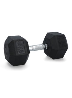 BODY SCULPTURE High-Quality Sturdy Hex Dumbbell with Rubber Coating 18 kg  - Image 2