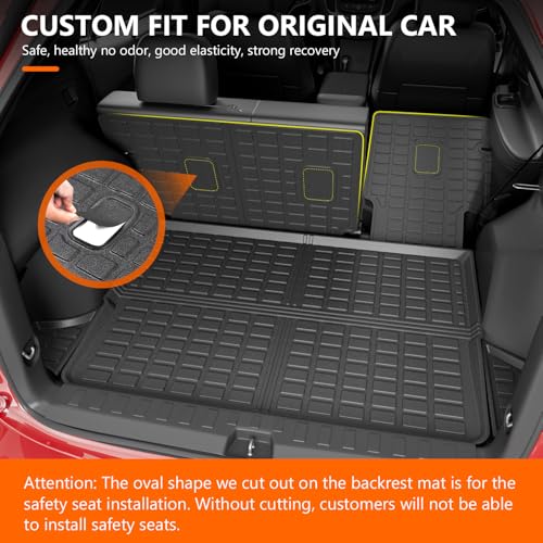 powoq Cargo Mat Compatible with 2018-2024 Chevrolet Equinox GMC Terrain Trunk Mat Backrest Trunk Liner TPE Cargo Liner Replacement for 2018-2024 Chevy Equinox GMC Terrain Accessories - Image 2