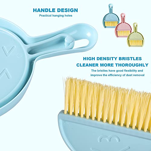 JIBOLAT 3PCS Mini Broom and Dustpan Set for Home, Car, Kitchen, Table, Kids - Durable Plastic Bristles, Handheld, Hangable, 3 Colors - Image 3