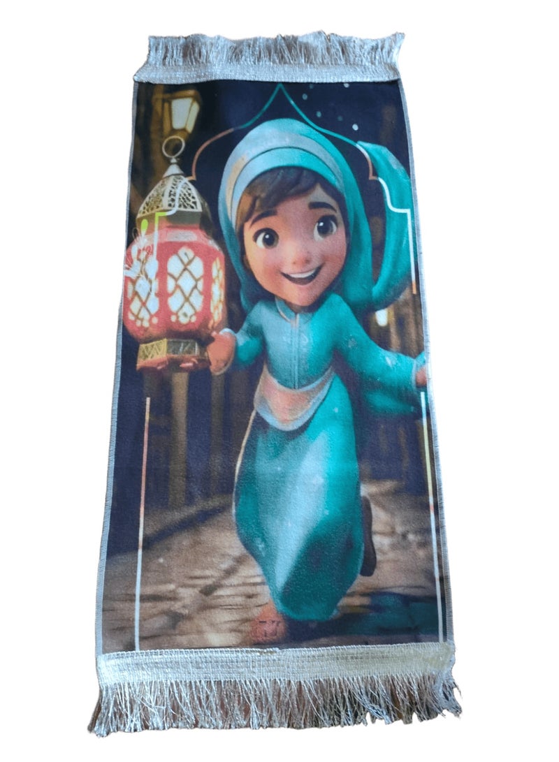 سجادة صلاة بتصميم إسلامي للأطفال من سمارت إيدج، سجادة صلاة مطبوعة بتصاميم وألوان مميزة، مقاس (34 × 77 سم)، تصاميم متعددة (اختيار عشوائي)
