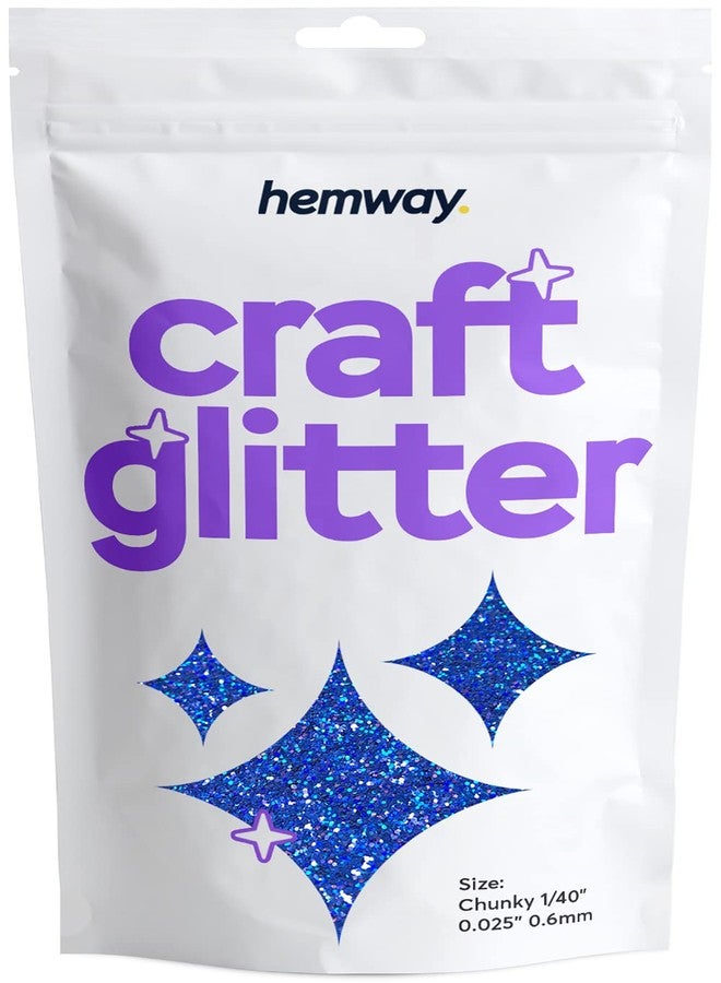 Hemway Craft Glitter - Sapphire Blue Holographic | 100g Chunky Metallic Sequin Flakes for Resin Crafts | Supplies for Autumn Décor, Bunting, Candle & Mask Decorating - Image 1