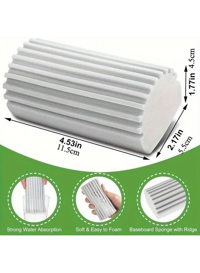 4pcs Gray Green Moisture Resistant Cleaning Sponges with Sink Strainer and Brush - Image 2