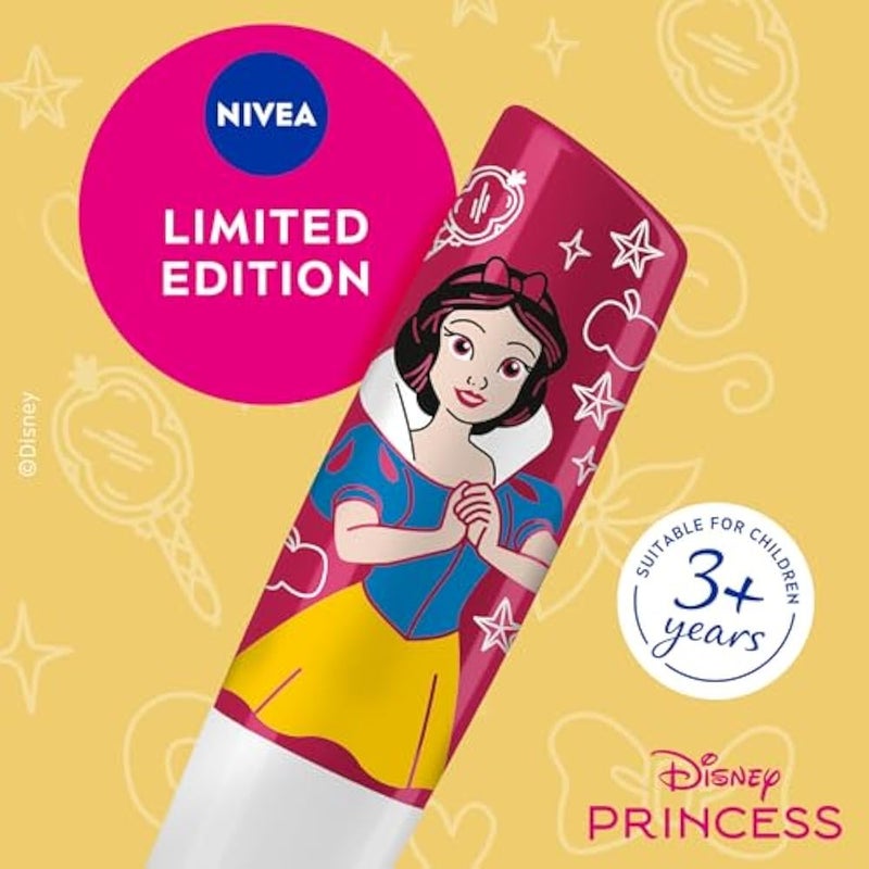 Labello Disney Princess Snow White Lip Balm for Kids, Candy Apple Dream Flavor, 24H Moisture, Caring, up to 100% Natural Origin Ingredients, for 3+ Year Kids, Vegan, 4.8g - Image 2