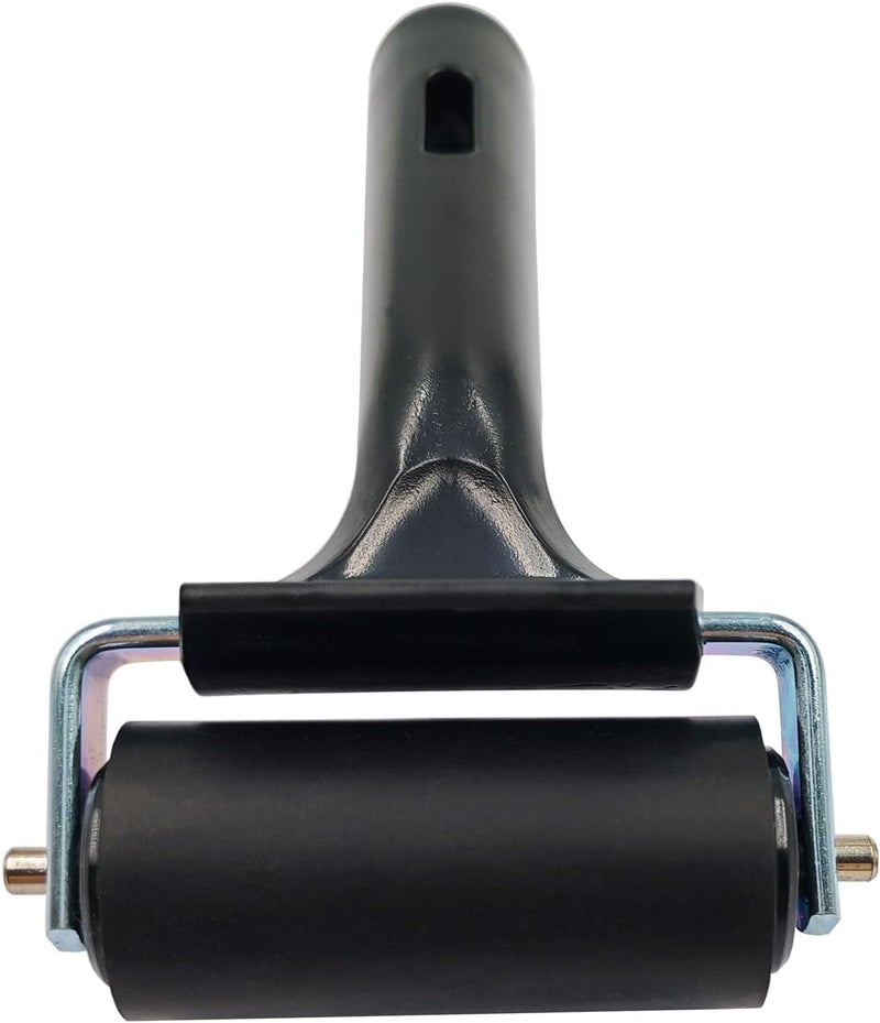 ONTWIE 2.5 Inch Rubber Roller, Paint Brayer, Heavy Duty Steel Frame Art Craft Tool, Ideal for Anti Skid Tape Construction Tools, Print, Ink and Stamping Tools (Black) - Image 5