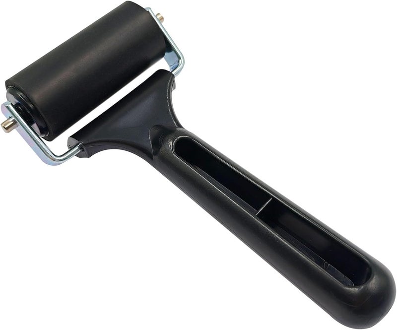 ONTWIE 2.5 Inch Rubber Roller, Paint Brayer, Heavy Duty Steel Frame Art Craft Tool, Ideal for Anti Skid Tape Construction Tools, Print, Ink and Stamping Tools (Black) - Image 3
