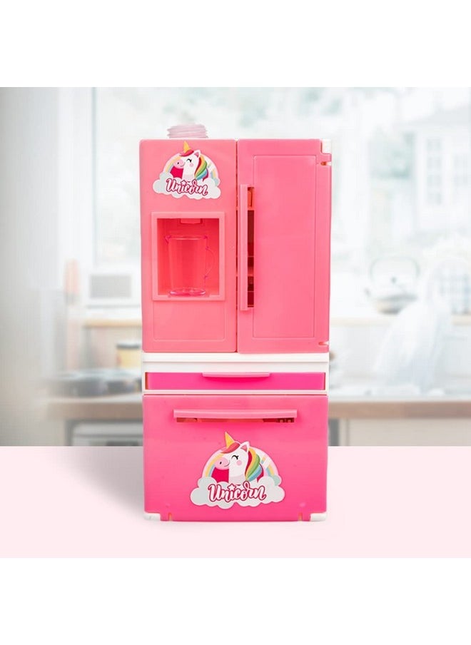 Kiti Kits - KITI KITS Double Door Plastic Miniature Role Play Refrigerator with Working Water Dispenser Kitchen Toy for Girls - Image 1