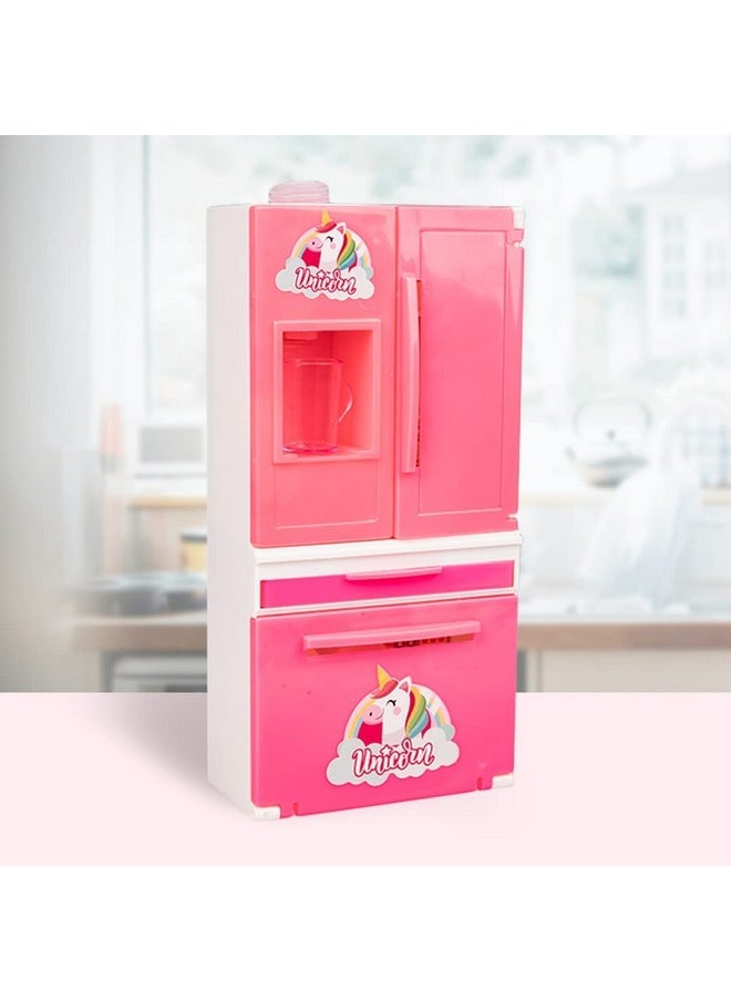 Kiti Kits - KITI KITS Double Door Plastic Miniature Role Play Refrigerator with Working Water Dispenser Kitchen Toy for Girls - Image 1