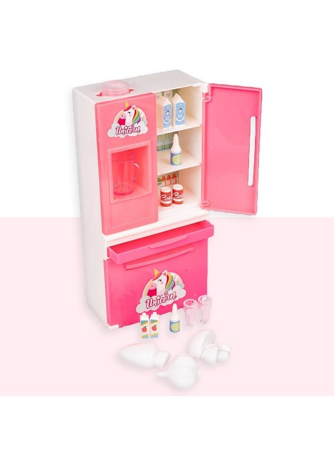 Kiti Kits - KITI KITS Double Door Plastic Miniature Role Play Refrigerator with Working Water Dispenser Kitchen Toy for Girls - Image 1