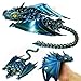 LehuoMaker 3D Printed Dragon with Wings Fidget Dragon Toys 3D Printed Animals Flexible Articulated Winged Crystal Dragon ModelHome Office Decor Desktop PetGradation Blue Green - Image 3