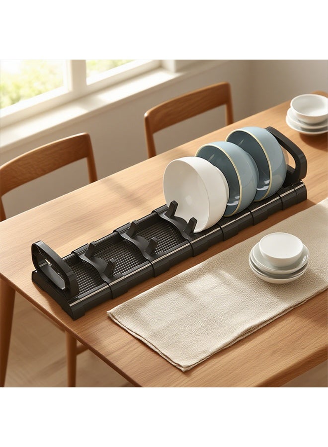 Noon East Plastic Dish Drainer Plate and Cutlery Drying Rack, Dish Rack for Home Kitchen Counter Top Organizers, 40 x 10 x 8 cm, Black - Image 1