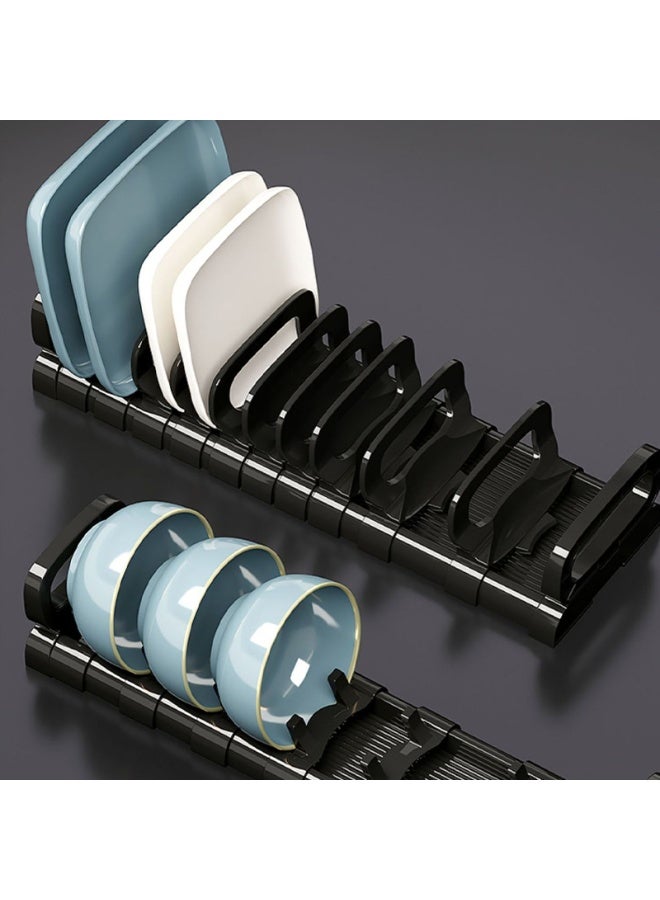 Noon East Plastic Dish Drainer Plate and Cutlery Drying Rack, Dish Rack for Home Kitchen Counter Top Organizers, 40 x 10 x 8 cm, Black - Image 5