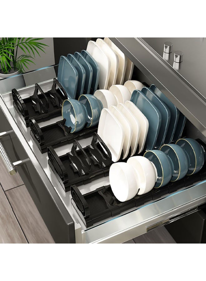 Noon East Plastic Dish Drainer Plate and Cutlery Drying Rack, Dish Rack for Home Kitchen Counter Top Organizers, 40 x 10 x 8 cm, Black - Image 3