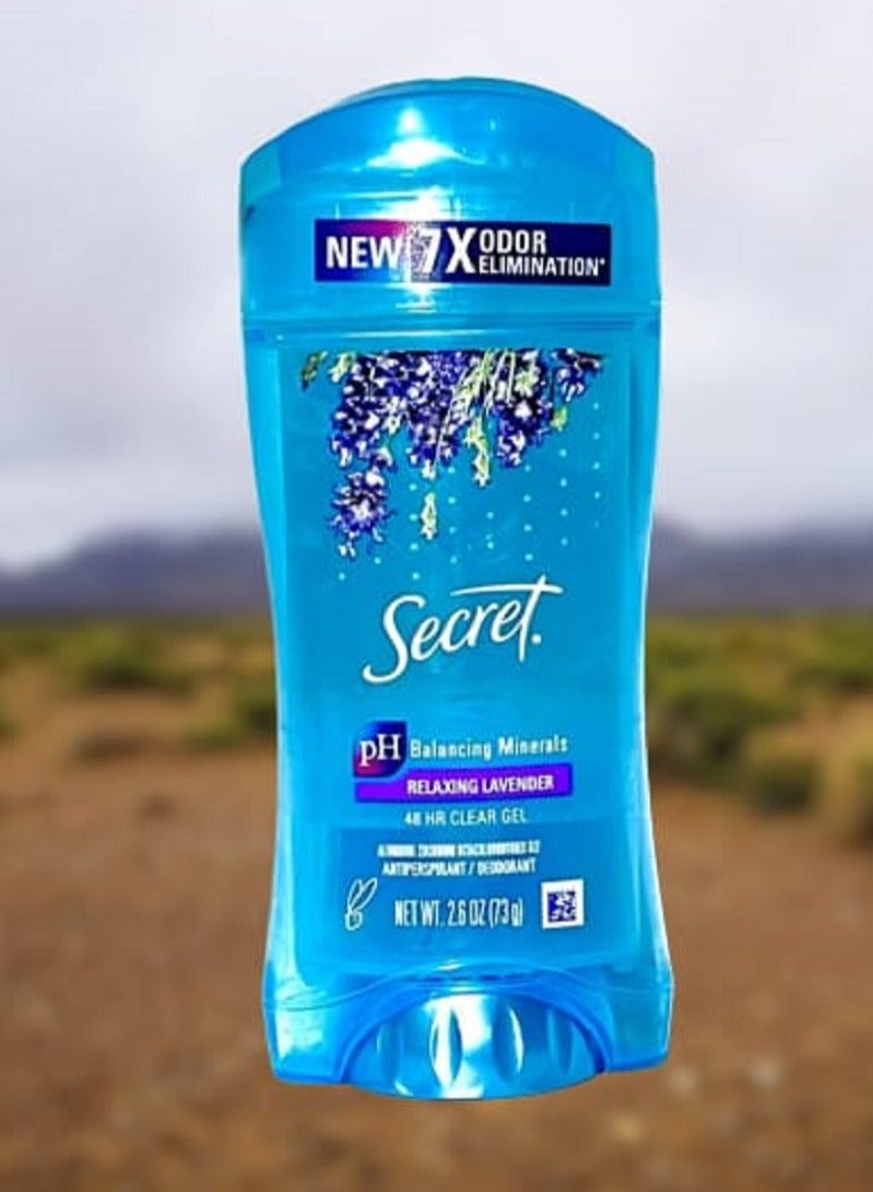 Secret 48 Hour Clear Gel Antiperspirant / Deodorant Relaxing Lavender 2.6 oz 73g - Image 2