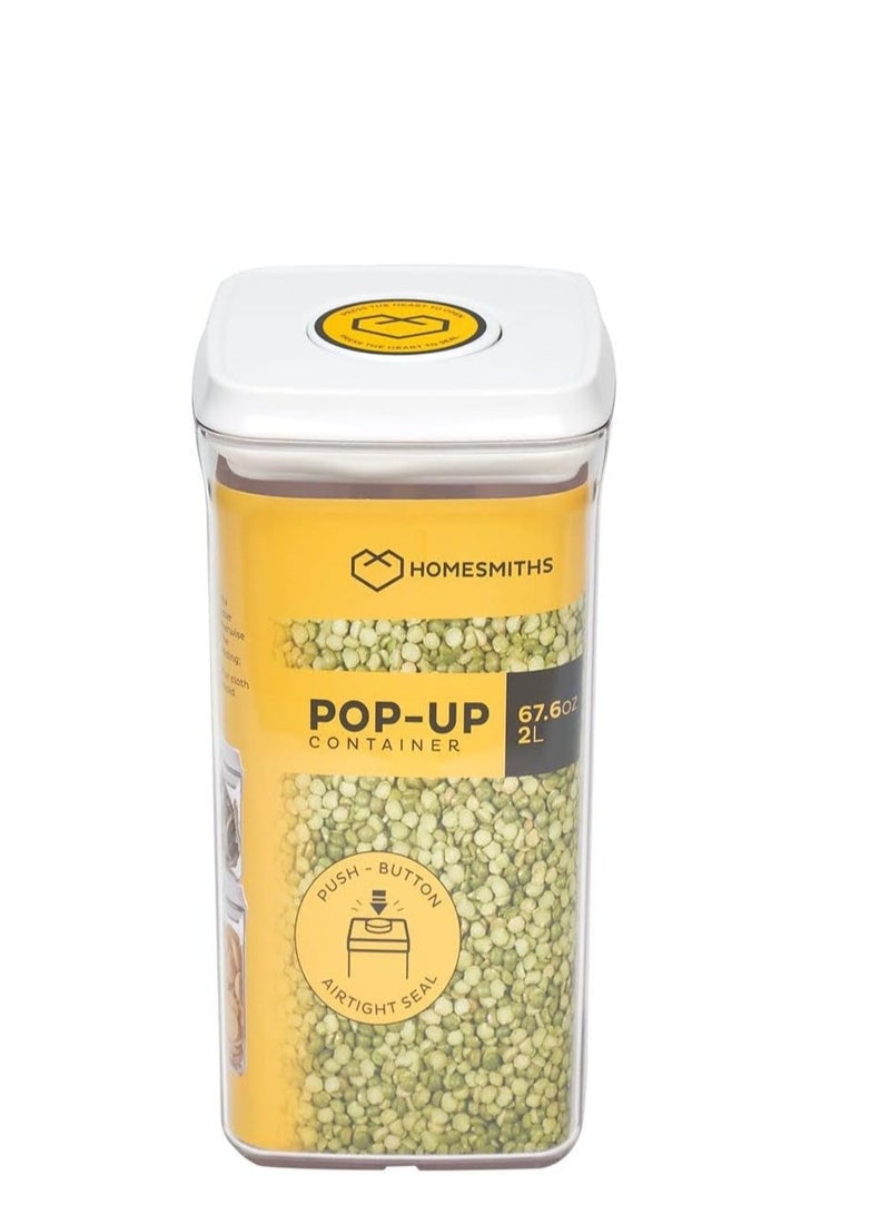 Homesmiths Pop-up 2 Liter Square Food Container – Airtight & Space-Saving Storage - Image 1