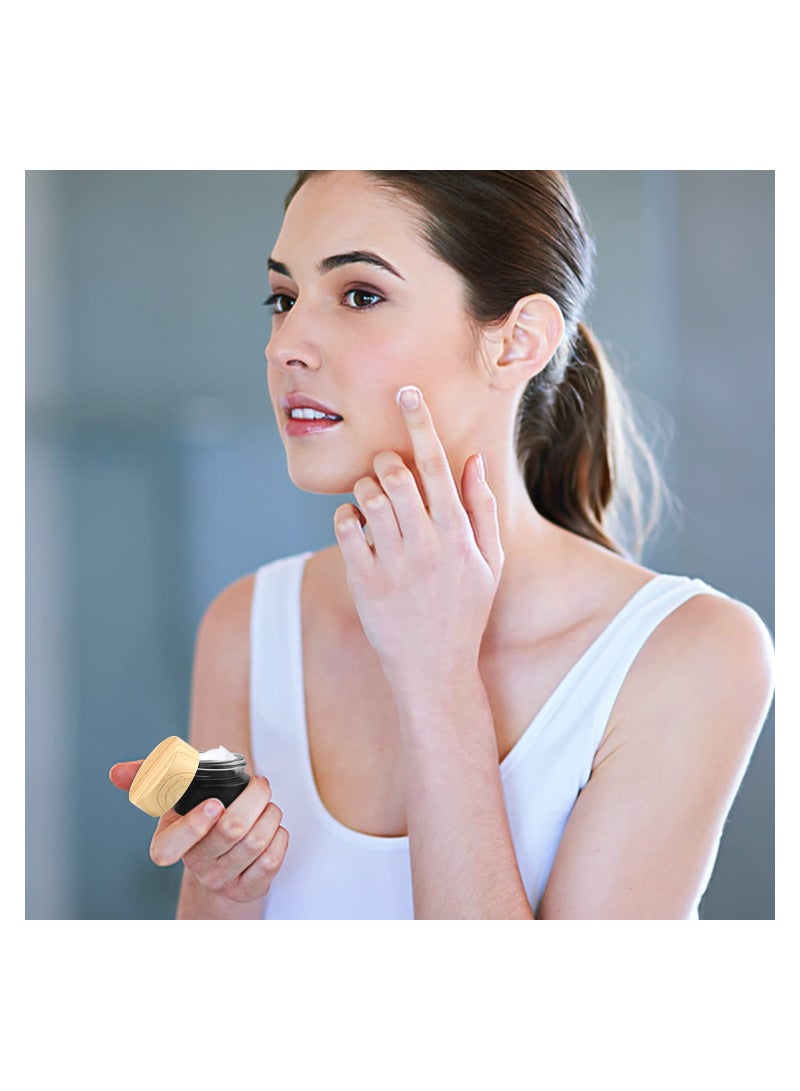 Excefore 12 Pcs Black Frosted Glass Jar 5g Cosmetic Cream Jar Empty Refillable Sample Jars Travel Makeup Container Pot Jar For Cosmetic, Lotion, Cream - Image 5