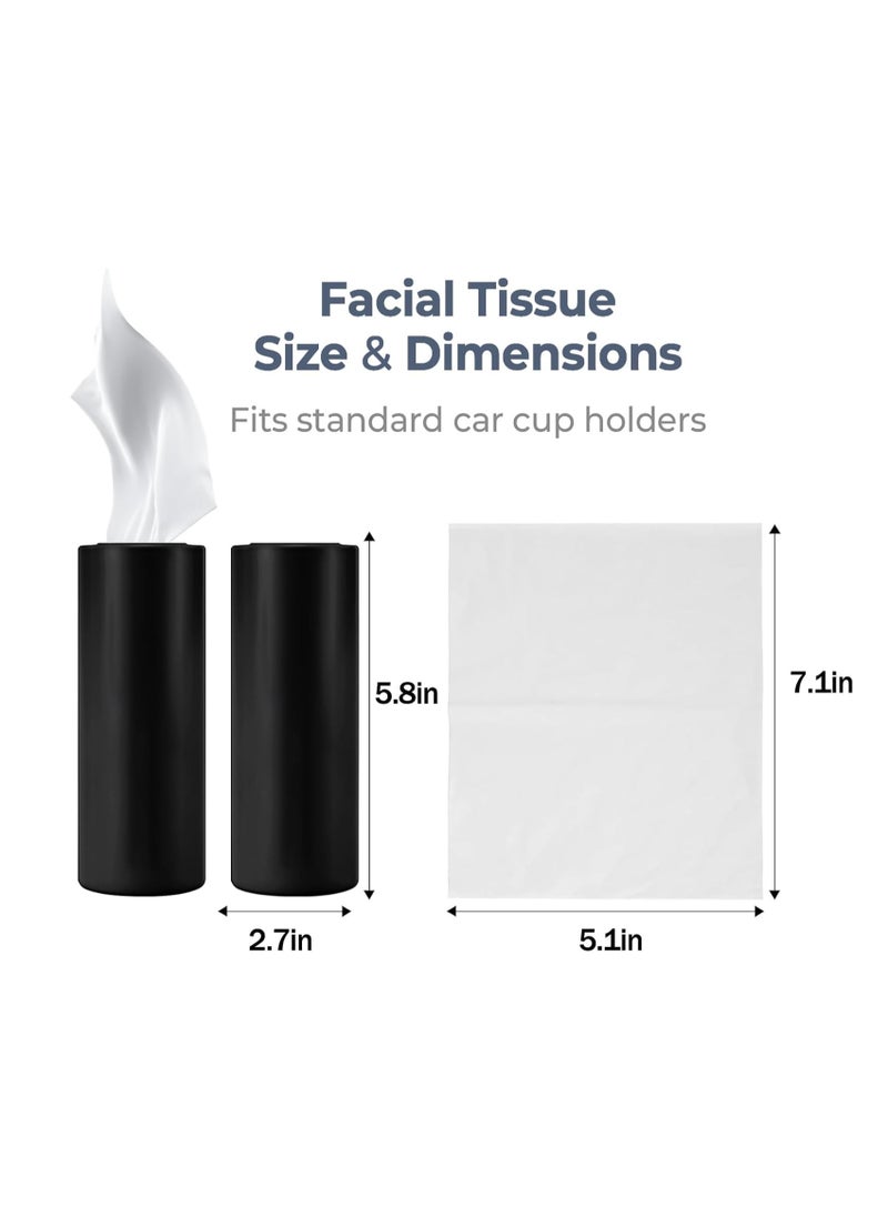 Rightsure Car Tissues Boxes,Fine Fluffy Facial Tissues 4 Boxes of 3 Ply x 40 Sheets，Canned Tissue Cylinder Tissue Boxes Perfect for Car Cup Holder Car Tissue Holder, Travel Tissues  - Image 2