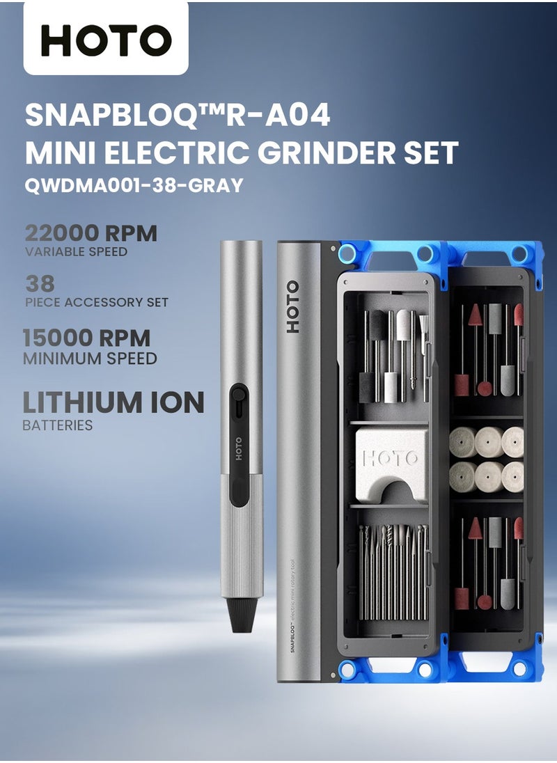 HOTO Mini Electric Grinder – Rotary Tool for DIY, Crafting, Engraving, Polishing, Sanding, Drilling – Brushless Motor, Stepless Speed Control, Cordless/Corded, USB Rechargeable, Lightweight 97g, 15000–22000 RPM, 30min Runtime  - Image 1