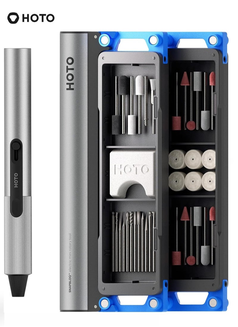 HOTO Mini Electric Grinder – Rotary Tool for DIY, Crafting, Engraving, Polishing, Sanding, Drilling – Brushless Motor, Stepless Speed Control, Cordless/Corded, USB Rechargeable, Lightweight 97g, 15000–22000 RPM, 30min Runtime  - Image 1