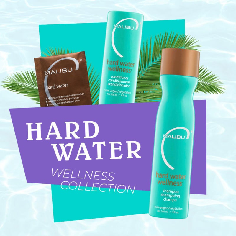 Malibu C Hard Water Wellness Collection - Hard Water Shampoo and Conditioner + Hard Water Mask Packets - Removes Hard Water Deposits & Impurities from Hair - Hydrating Hair Care (6 Ct) - Image 3