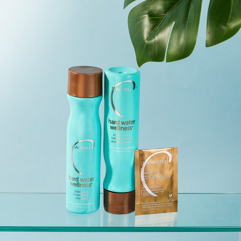 Malibu C Hard Water Wellness Collection - Hard Water Shampoo and Conditioner + Hard Water Mask Packets - Removes Hard Water Deposits & Impurities from Hair - Hydrating Hair Care (6 Ct) - Image 5