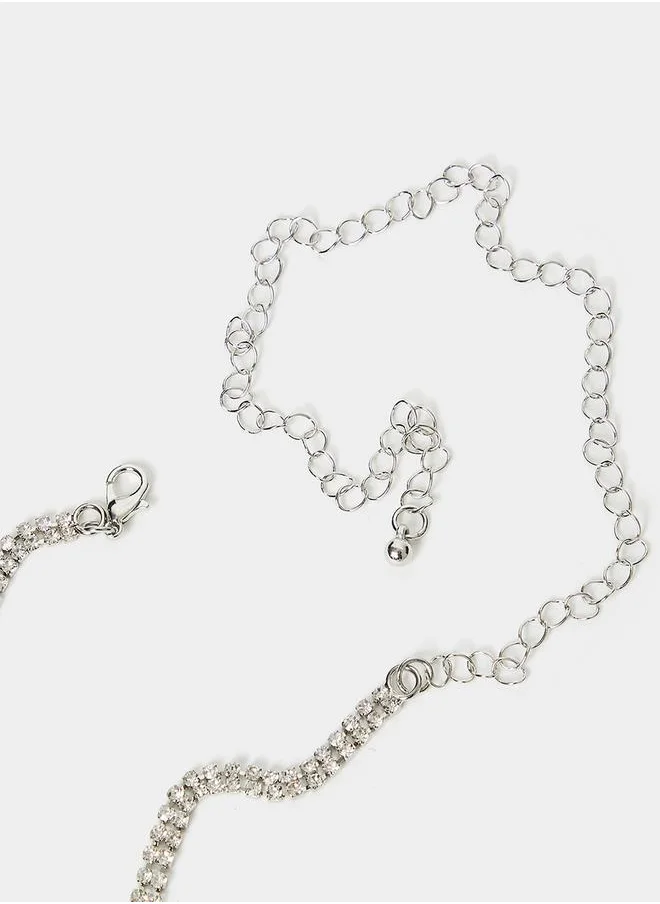 ستايلي Embellished Heart Belly Chain
