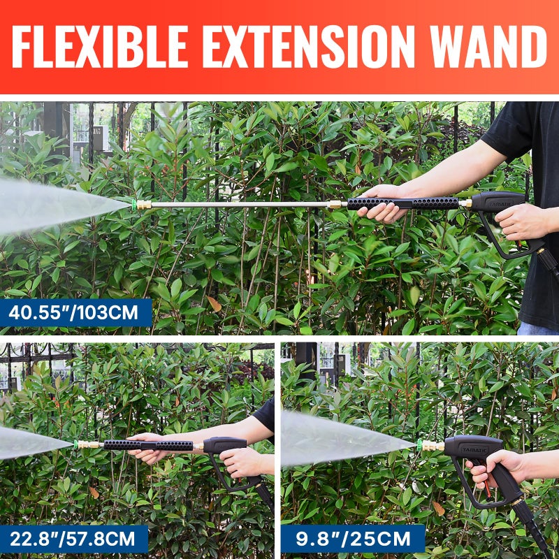 YAMATIC Pressure Washer Gun and Wand with 5 Spray Nozzles, M22-14mm & M22-15mm Fitting Replacement for Ryobi, Karcher, Greenworks, Craftsman, Troy bilt Power Washers, 4000 PSI - Image 3