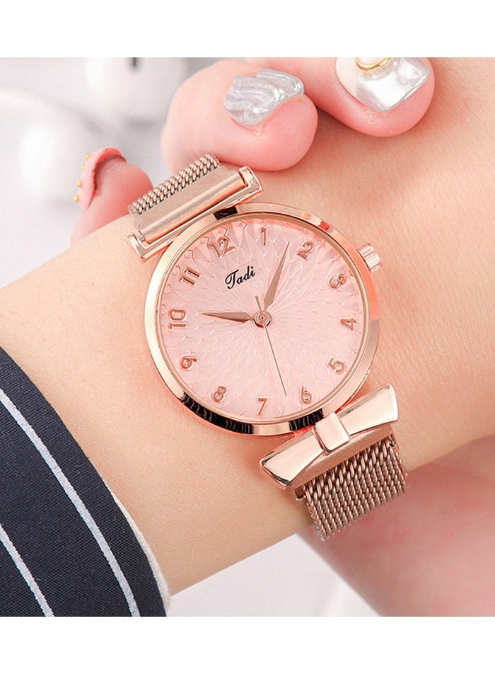 Generic Fashionable Ladies Watch Digital Sun Pattern Student Watch Quartz Watch (Pink Gold)  - Image 2