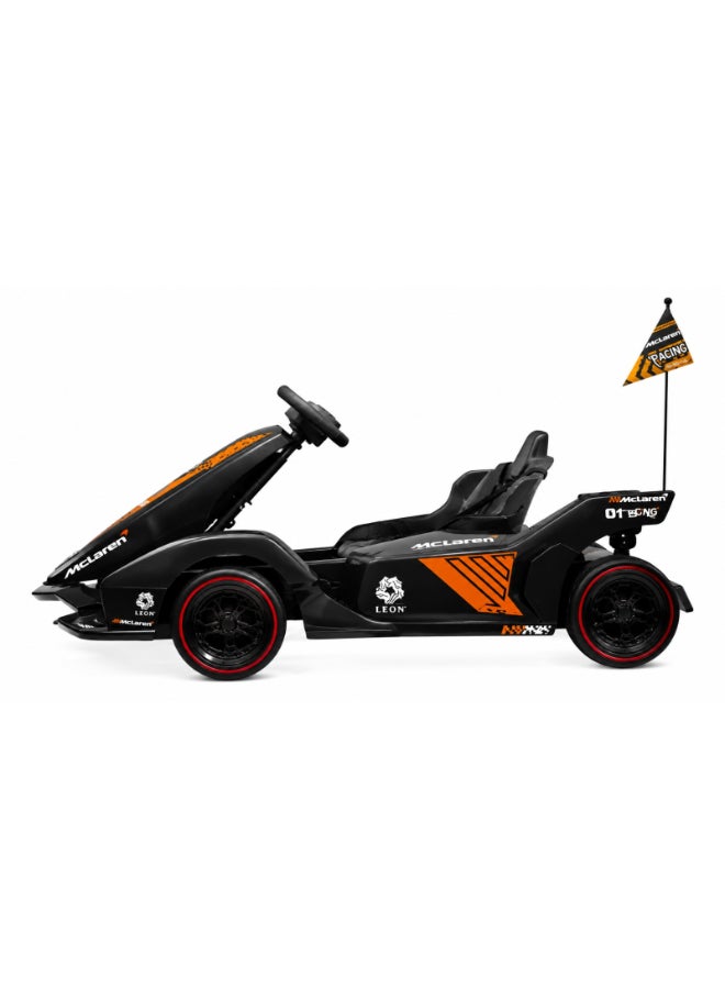 McLaren Kids Electric Go Kart Ride-On Racing Car with Dual Motor & Remote Control-orange - Image 2