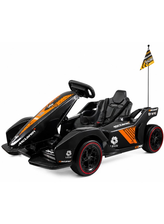 McLaren Kids Electric Go Kart Ride-On Racing Car with Dual Motor & Remote Control-orange - Image 1