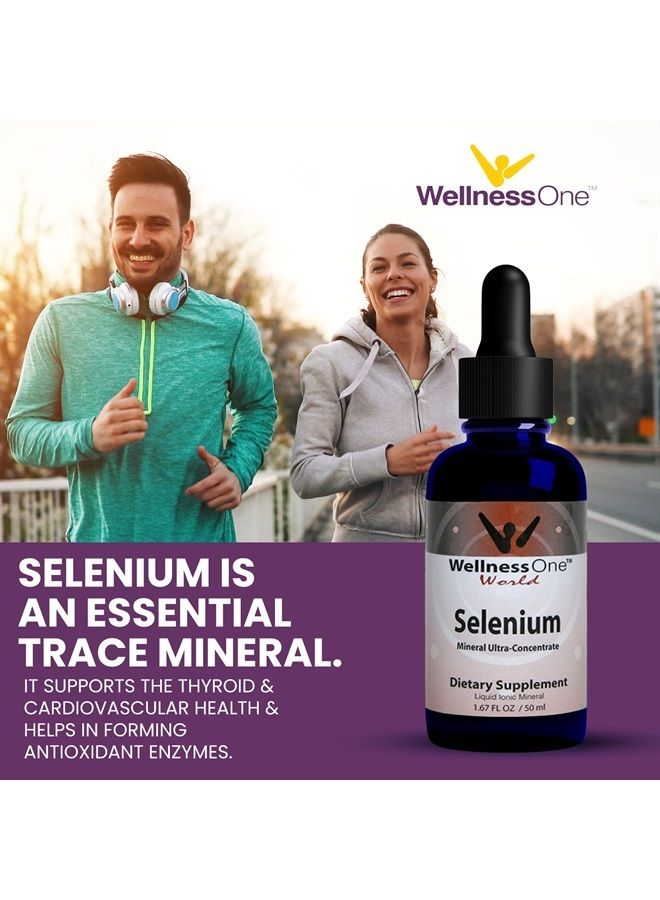 WellnessOne Selenium Supplement - Selenium Drops for Heart Health & Thyroid Support - Essential Trace Minerals that Boost Immunity & Help Form Antioxidant Enzymes - Good for Kids, Men & Women - 1.67fl - Image 3