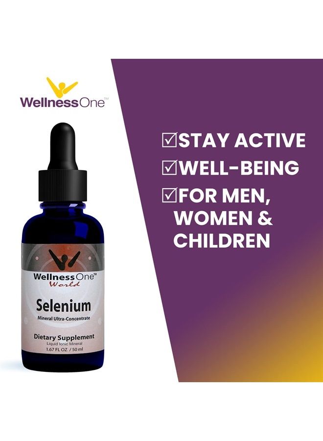 WellnessOne Selenium Supplement - Selenium Drops for Heart Health & Thyroid Support - Essential Trace Minerals that Boost Immunity & Help Form Antioxidant Enzymes - Good for Kids, Men & Women - 1.67fl - Image 5