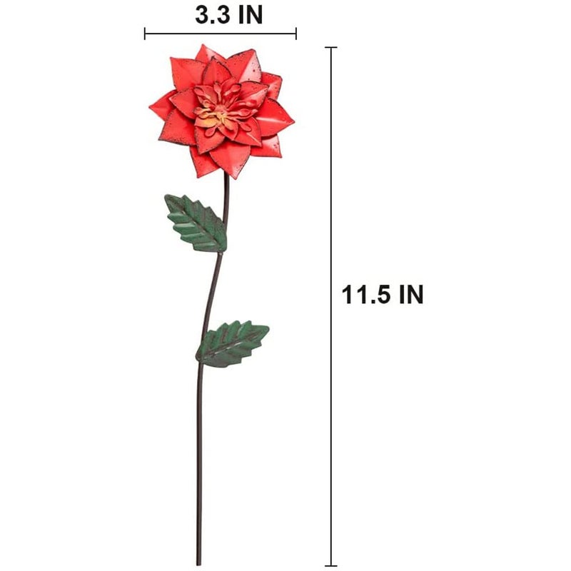 YEAHOME Garden Decor for Outside, 6 Pack Flower Garden Stakes Outdoor Decor Metal Shaking Head Yard Art, Weather Proof Flower Stakes for Yard Porch Lawn Pathway Pot Decorations(Multi-Color) - Image 4