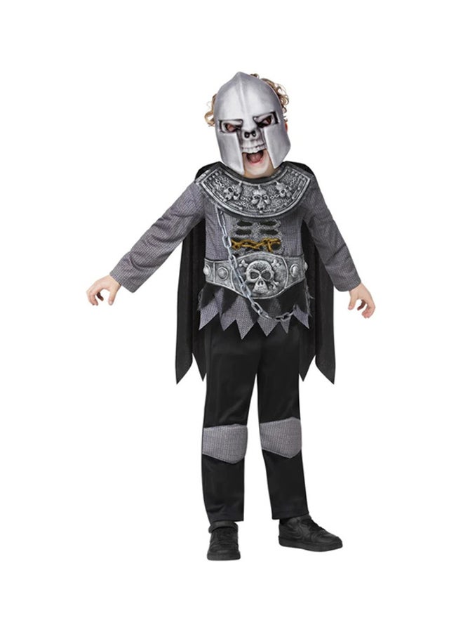 Deluxe Skeleton Knight Costume, Top With Eva Chest, Cape, Trousers And Eva Helmet