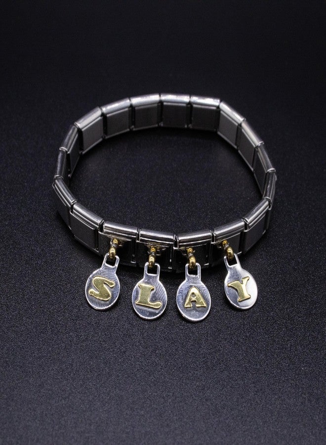 Fablinks Italian Charm Bracelet Letter Charms, 9mm Stainless Steel Gold Link for Women, Modular Dangle Jewelry Links for Men (Gold Dangle D) - Image 4