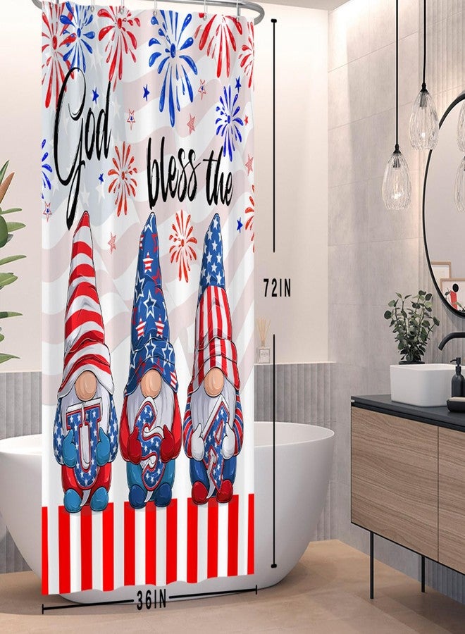 داشان ستارة حمام داشان بتصميم أقزام عيد الاستقلال، ستائر حمام وطنية للحمام، ستارة حمام ليوم الاستقلال، ستارة حمام ليوم المحاربين القدامى، ستارة حمام قماشية مقاومة للماء 72 بوصة × 72 بوصة - Image 5