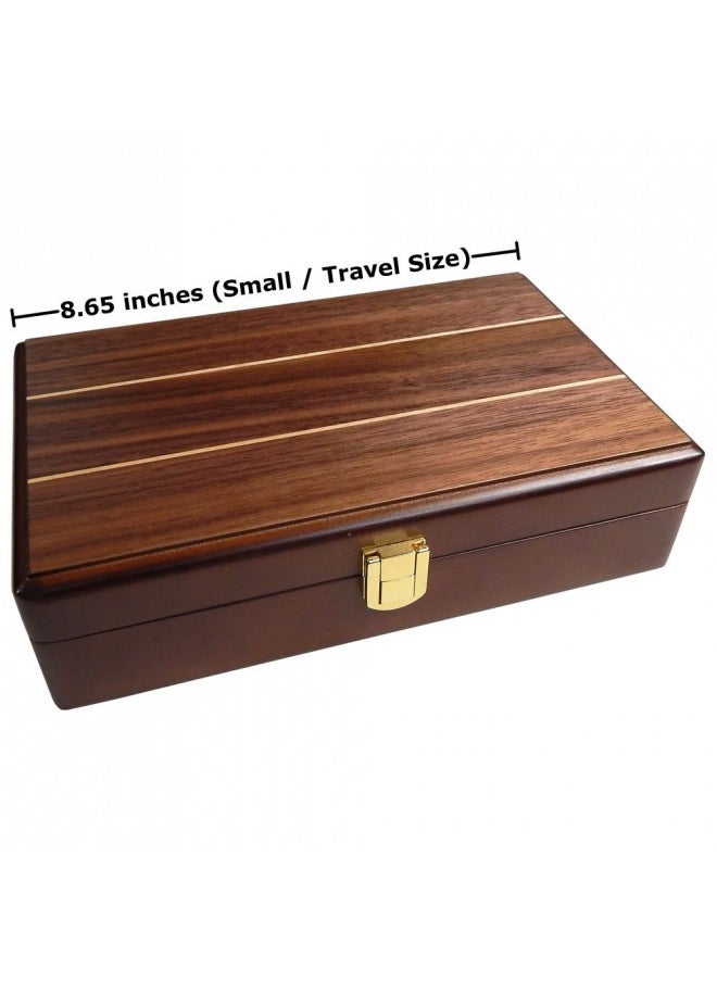 Best Chess Set Best Chess Set Tracy Mini Travel Rummy Tile Board Game In Wood Case With Wooden Racks And Urea Tiles  - Image 1