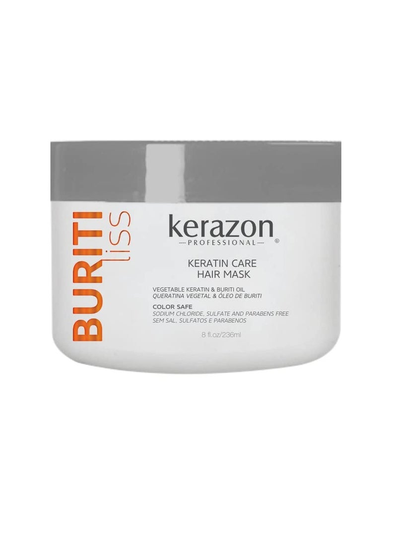 Kerazon Professional Hair Mask Anti Frizz Keratin Care, Moisturizing, Deep Hydration for Dry Damaged Hair Buriti Liss - Image 1