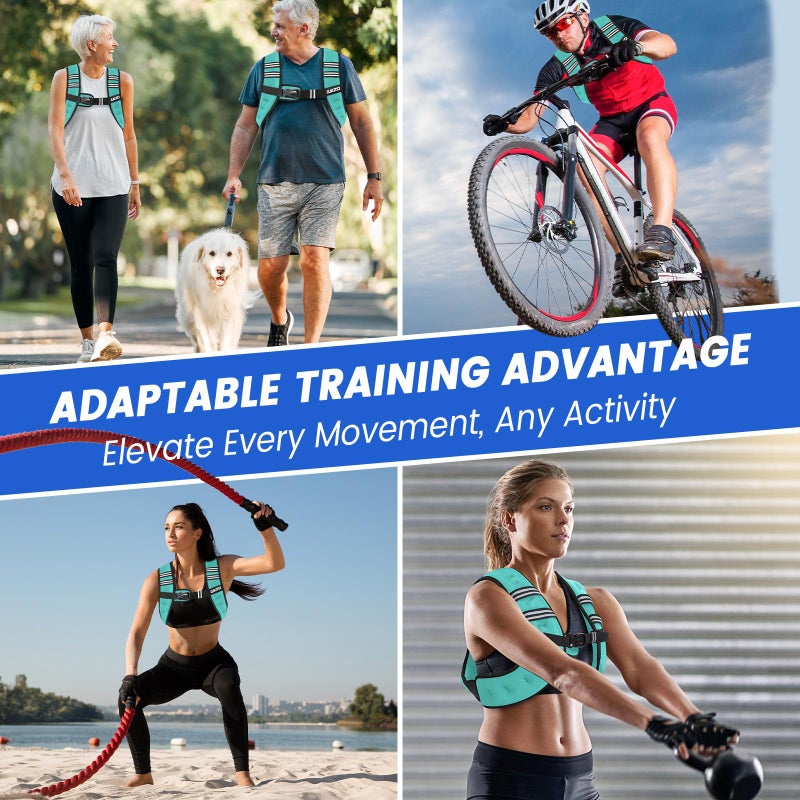 KUKZO Weighted Vest Woman,8 Lb Unisex Reflective Strength Training Weight Vest For Running, Jogging, Cardio & Workouts - Image 5