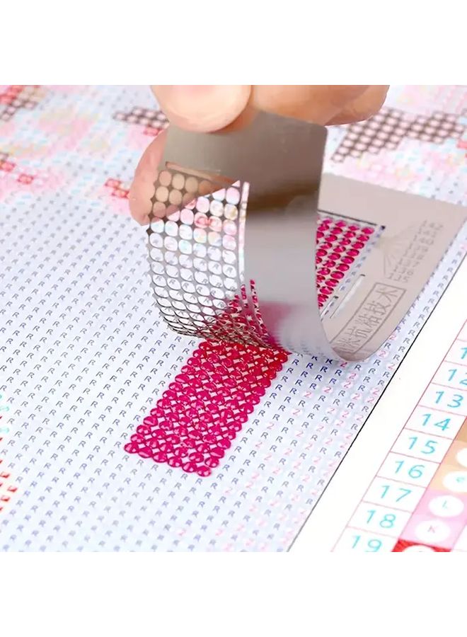 1pc Stainless Steel Embroidery Ruler For Diamond Painting Cross Stitch DIY Drawing Round Tool - Image 2