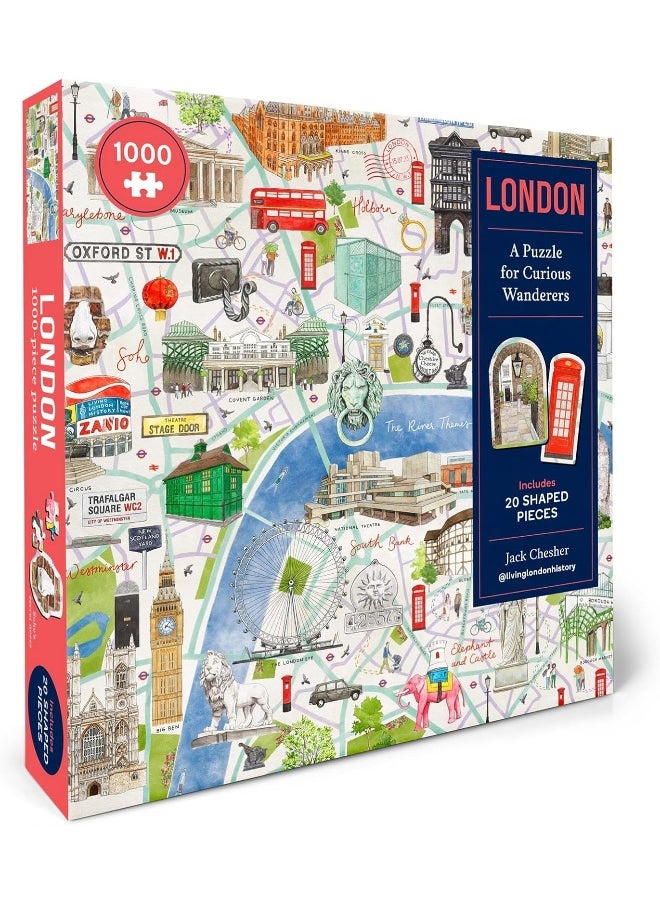 London: A Puzzle for Curious Wanderers: 1000-Piece Puzzle with 20 Shaped Pieces, from Sunday Times Bestselling Author Jack Chesher @Livinglondonhistory  - Image 5